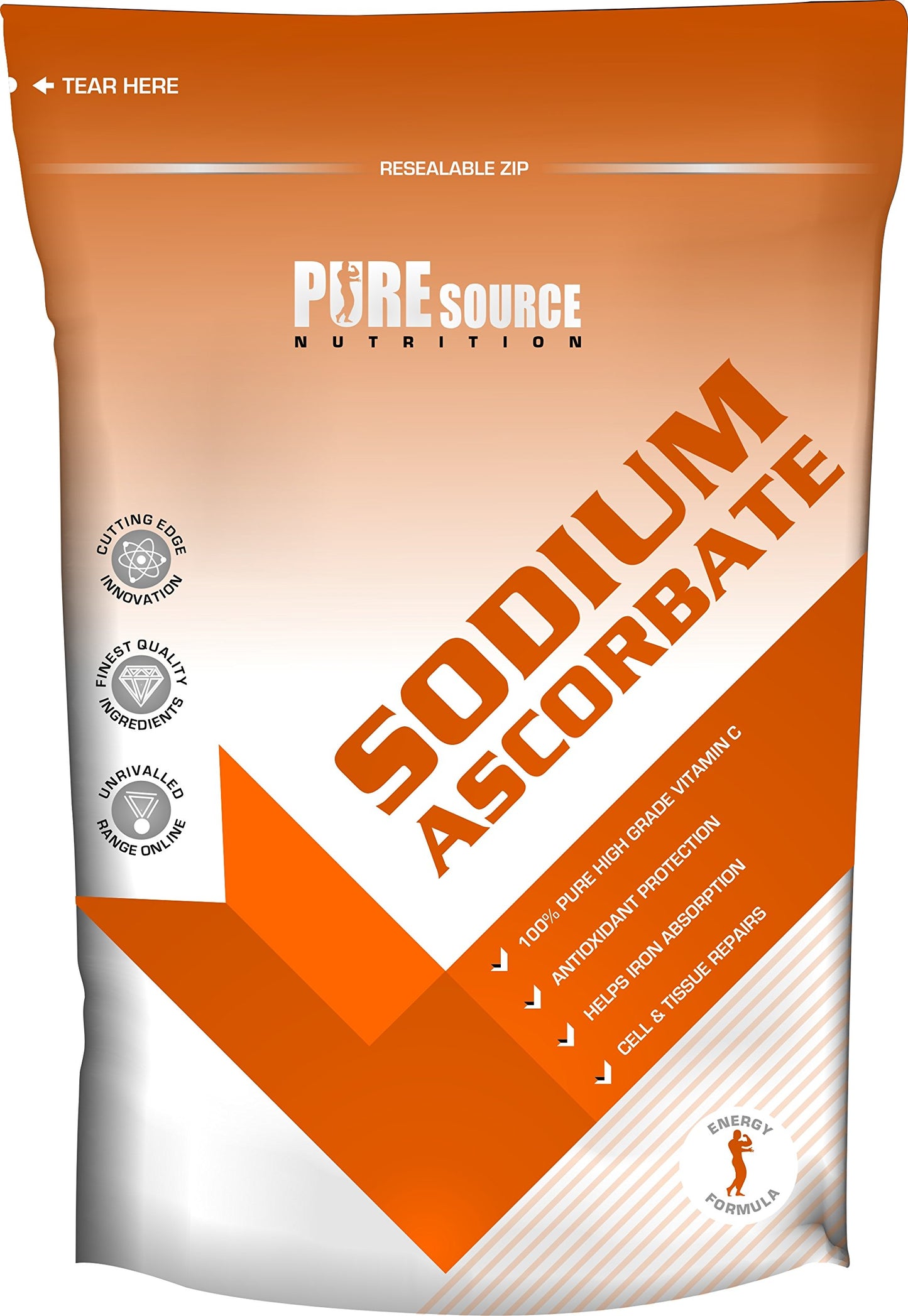 Pure Source Nutrition Pure Sodium Ascorbate Food Buffered Vitamin C Powder Food Grade 250g
