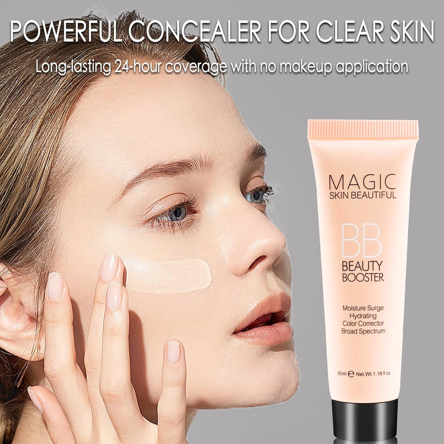 RUICHING BB Cream Tinted Moisturiser Foundation, Light Skin Tint Full-Coverage Foundation, Hydrating Smoothing Color Correcting Cream Face Women