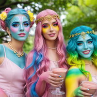 YBUETE Blue Face Body Paint Stick, Cream Shimmer Face Body Painting Kit for Halloween Skeleton Skull Clown Cosplay Makeup, Full Coverage Foundation Painting for Prom Party SFX