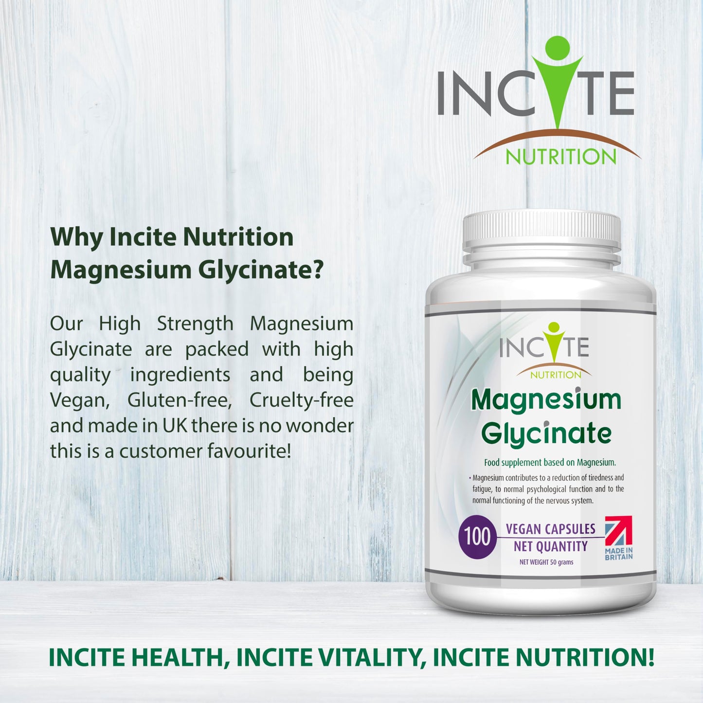 Magnesium Glycinate Supplements 500mg Premium Quality Natural High Strength 100 Vegan Capsules (3 Month Supply) with Highest Bioavailability