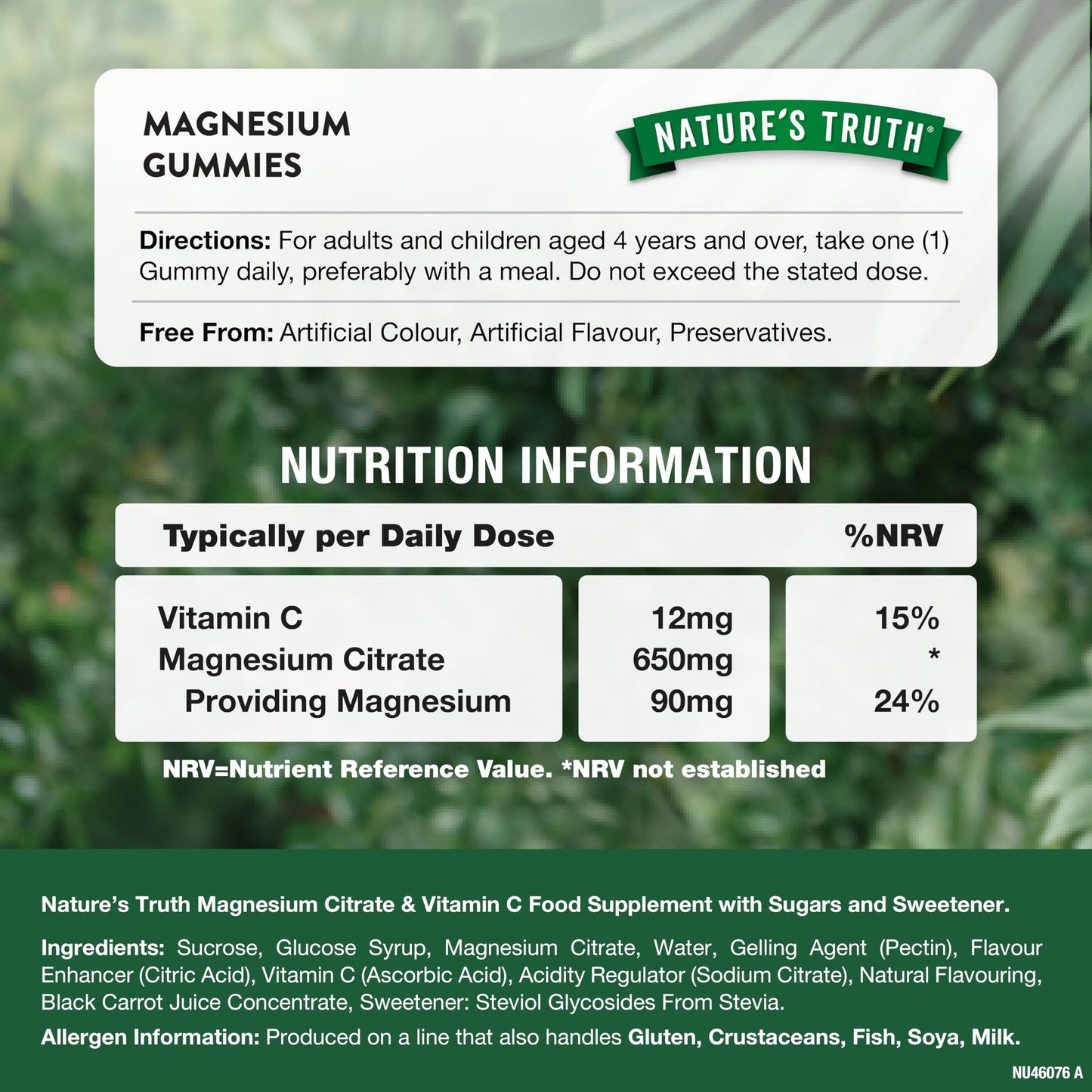 Magnesium Gummies | Magnesium Citrate with Vitamin C | 60 Vegan Gummies - Great Tablet Alternative | Strawberry Flavour | by Nature's Truth