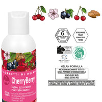 Helan I Sorbetti CherryBerry - Revitalising, Scented Body Cream with Antioxidant Vitamin C & E, Blackcurrant, Black Cherry - Gentle Moisturiser & Body Milk with Sweet Almond Oil - Made in Italy, 150ml