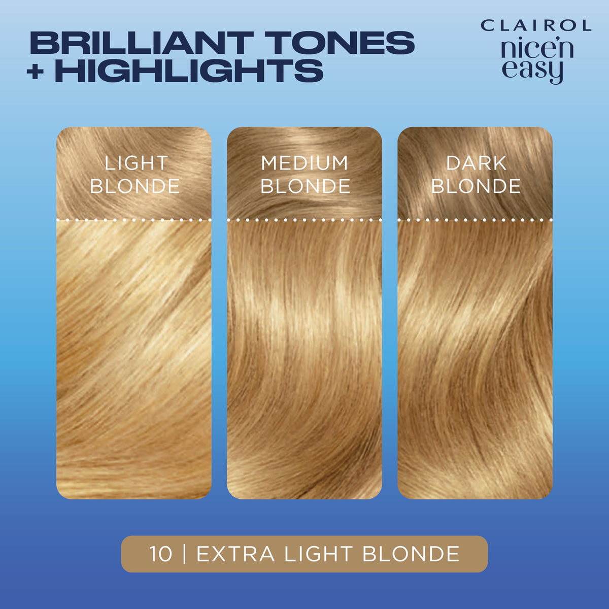 Clairol Nice'n Easy Crème, Natural Looking Oil Infused Permanent Hair Dye, 10 Extra Light Blonde