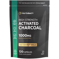 Horbäach Activated Charcoal Capsules | High Strength 1000mg | Supplement from Natural Coconut | 120 Vegan Tablets | by Horbaach