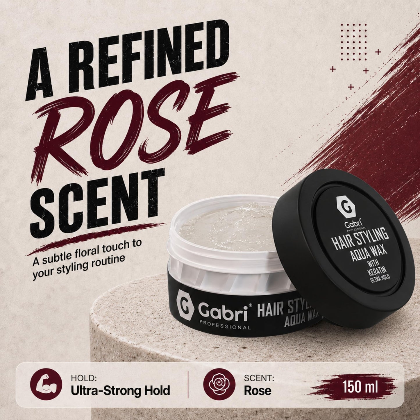 G Gabri Gabri Hair Styling Wax 150ml, Hair Gel Wax, Edge Control, Maximum Control and Long Lasting, Men & Women Hair Wax (Keratin Ultra Hold)