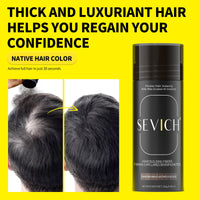 SEVICH Hair Building Fibers - Instant Hair Thickener for Thinning Hair Loss, Natural Keratin Powder for Men Women, Black 25g/0.88oz