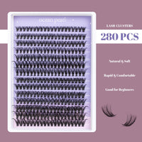 ocean pearl Ocean Pearl 280 PCS Individual Eyelashes 40D 50D Cluster Lashes 10-16mm Lash Clusters Natural Lashes Fluffy Lash Extension Clusters C Curl D Curl Eyelash Clusters DIY Lash Extensions-40D+50D