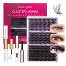 ocean pearl Ocean Pearl Cluster Lashes Kit 320PCS Individual Eyelashes 40D+50D+100D Eyelash Extension Kit 11-20mm False Eyelashes DIY Lash Extension Natural Lash Clusters with Super Bond&Seal&Remover&Tweezer-100D