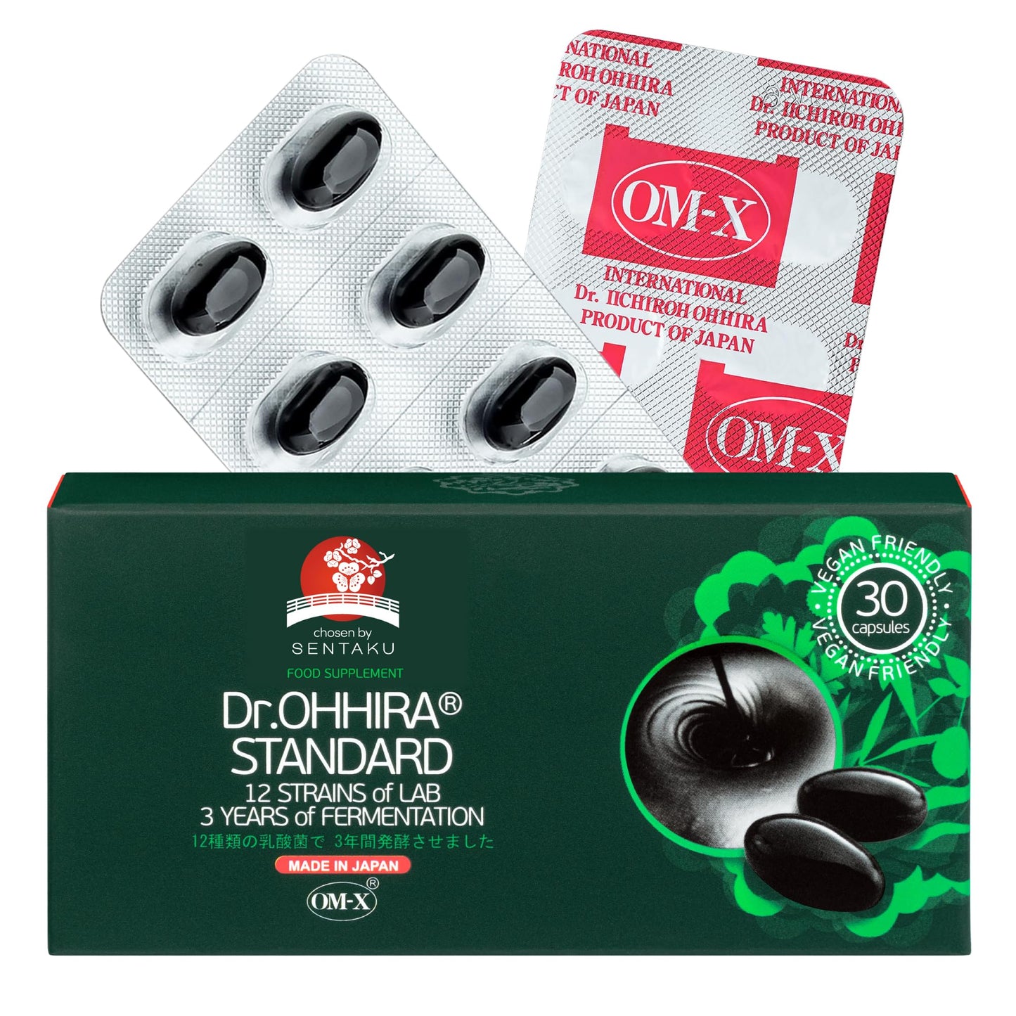 DR. Ohhira Dr. OHHIRA®STANDARD Probiotics with OM-X® - Gut Health Supplements with 12 Live Probiotic Strains & Prebiotics - 30 Capsules - 3 Years Fermentation - Non-GMO, Gluten-Free - Probiotics for Gut Health