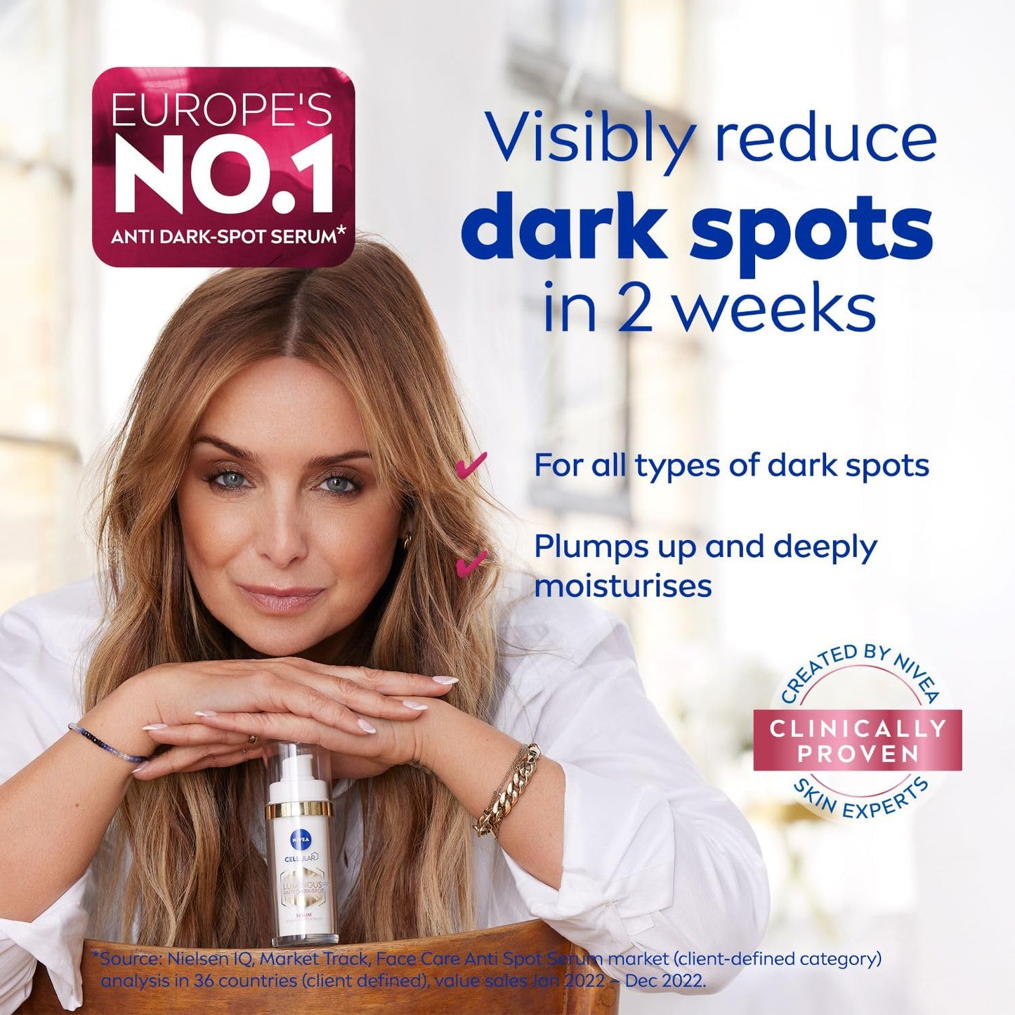 NIVEA LUMINOUS 630 Anti Dark-Spot Advanced Treatment Face Serum (30ml), Dark Spot Corrector Facial Serum, Lightweight Face Moisturiser Dark-Spot Treatment with Hyaluronic Acid