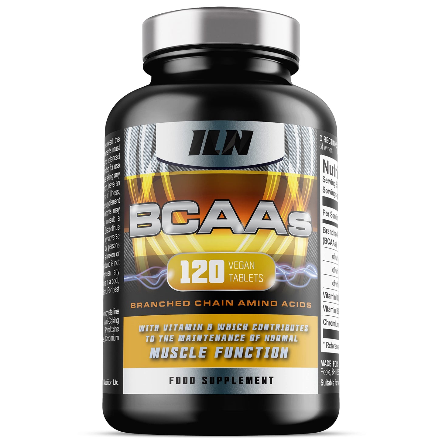 Iron Labs Nutrition BCAA Tablet - BCAAs (120 Tablets) - 2400mg BCAAs per Serving - BCAA Amino Acids with Vitamin D for Normal Muscle Function - Suitable for Vegans & Vegetarians