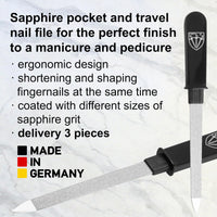 3 Swords Germany Sapphire Metal Pocket Nail File Manicure Travel 3 Pieces