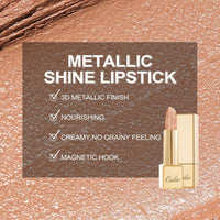Oulac OULAC Glow Metallic Shine Lipstick, Nude High Impact Lipcolor, Lightweight Soft and Ultra Hydrating, Long Lasting, Vegan & Cruelty-Free, Full Coverage Lip Color 4.3 g/0.15 GM01 Serene