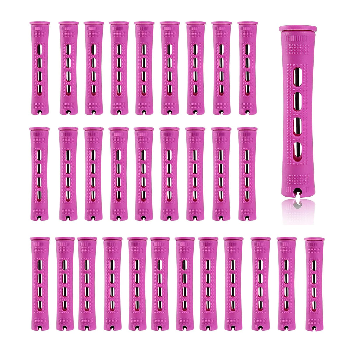 Honicemar 30 Pcs Perm Rollers Set for Long & Short Hair - 0.74 Inch Large Cold Wave Rods, DIY Curling Tools for Natural Hairstyles, Hair Curling Rods for Home or Salon Styling