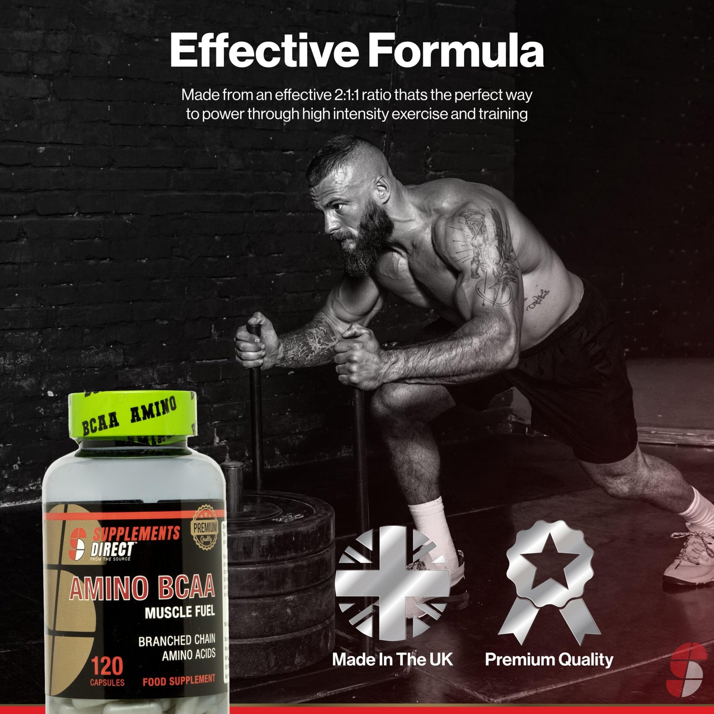 Supplements Direct - Amino BCAA Capsules - 1000mg - 120 Capsules - Amino Energy - BCAA Tablet - Boosts Muscle Growth, Recovery & Repair - Muscle Fuel - Workout Supplements - BCAA Amino Acids