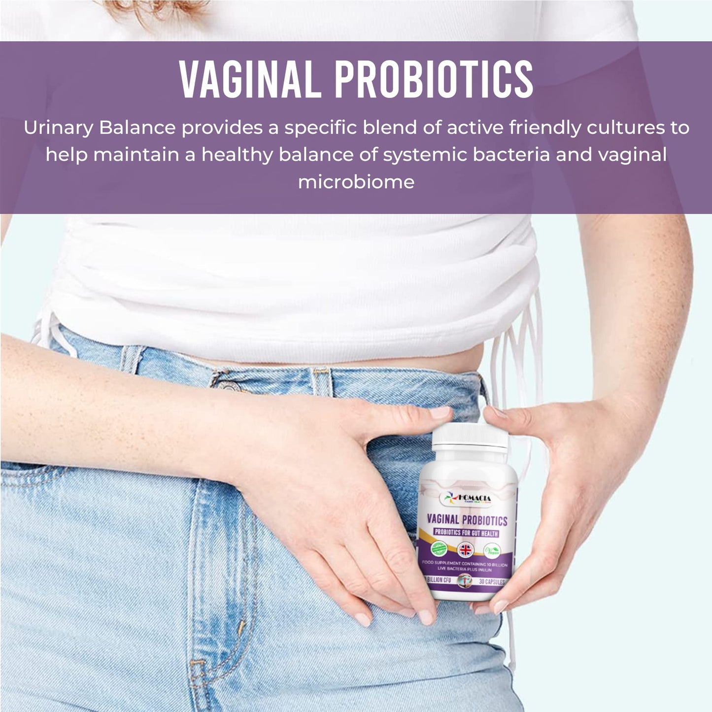 HOMACIA Quality That You love Homacia Vaginal Probiotics | Urinary Bio-Balance & Vaginal Gut Bacteria Support Capsules for Women | UTI and Yeast Balance Support