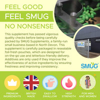 Lions Mane 4000mg British Made by SMUG Supplements - 180 Vegan Lion's Mane Mushroom Extract Tablets - Two-a-Day Dose with Black Pepper - 90 Day Supply - Potent Alternative to Capsules or Powder