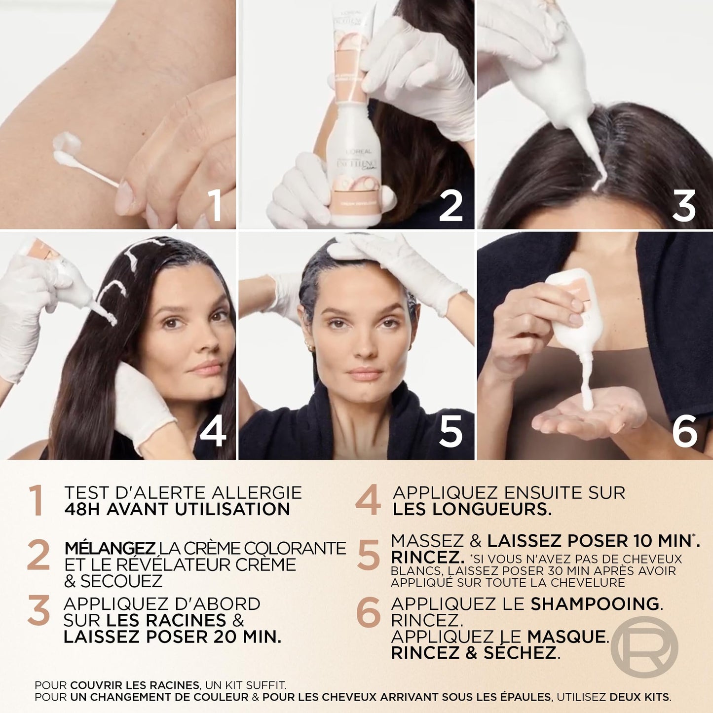 Mixa L'Oréal Paris - Permanent Hair Colour Kit - Ammonia Free - Covers 100% White Hair - Excellence Cream Universal Nudes - Shade : Universal Blonde (7)