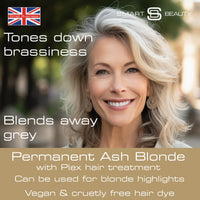 Ash Blonde Hair Dye with added Plex Hair Care Conditioner, Permanent Hair Colour with Cool Ash Hair Toner for Blonde Hair, Vegan Hair Dye, Cruelty-Free - Smart Beauty Hair Colour (Pack of 2)