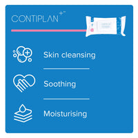 CONTIPLAN Incontinence Cleansing Cloths with Barrier Cream - All in One Cleansing Wipes Cleanses, Soothes and Moisturises - Pack of 25 Cloths