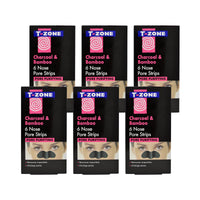 Creightons T-Zone 6 x 6 Multipack of Pack Charcoal & Bamboo Purifying Nose Pore Strips, Specially Formulated to Unclog Pores & Remove Impurities For Brighter, Clearer Skin