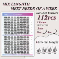 LANKIZ Cluster Lashes,Lankiz Individual Eyelashes C+D Curl 10-16mm Reusable DIY Individual Lashes Hypoallergenic Eyelash Clusters for Daily Wear and Events(Hybird)