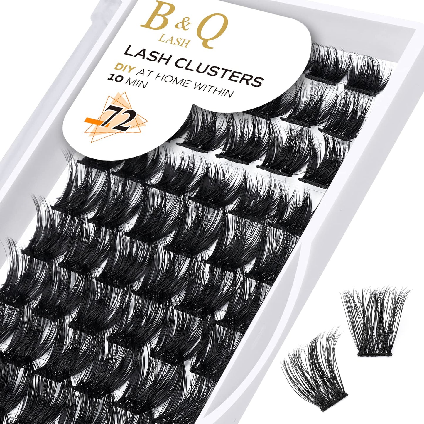 B&Qaugen Cluster Lashes B06 Mixed Tray 72 Clusters B&Q Lash Clusters C D Curl Individual Cluster Lashes Mega Volume Eyelash Clusters DIY Lash Extensions Soft Fluffy Cluster Eyelash Extensions(B06,D-8-16mix)