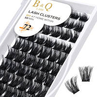 B&Qaugen Cluster Lashes B06 Mixed Tray 72 Clusters B&Q Lash Clusters C D Curl Individual Cluster Lashes Mega Volume Eyelash Clusters DIY Lash Extensions Soft Fluffy Cluster Eyelash Extensions(B06,D-8-16mix)