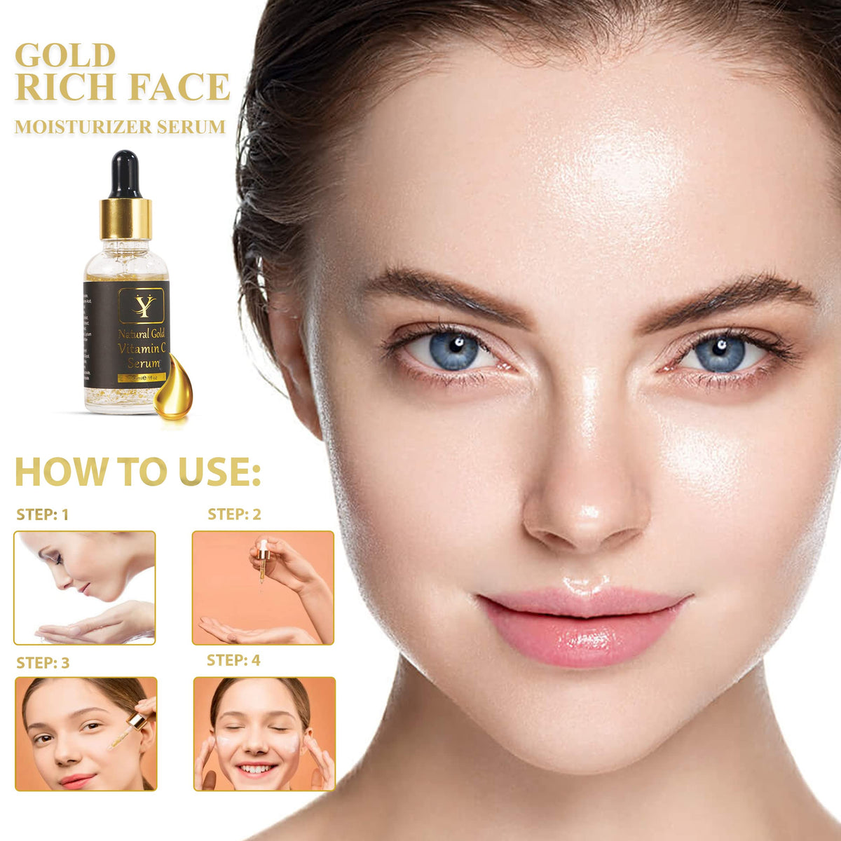 zoomt Gold Rich Face Moisturizer Serum - Anti-wrinkle & Anti-Aging Face Glow