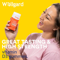Wellgard High Strength Vitamin D3 Gummies 3000 IU - 60 Vegan Vitamin D Gummies Adults, Chewable Vitamin D, Mixed Berry Flavour