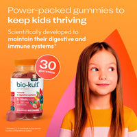 Bio-Kult 3in1 Gut Health Gummies for Kids | 2B CFU + Multivitamins | Strawberry Flavour | Ages 4+ | 30 Probiotic Gummies