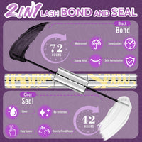 LANKIZ Cluster Lashes Kit，Lankiz Biomimetic Individual Eyelashes KIT with Lash Bond Seal and Remover Lashes Wispy C Curl Reusable Lash Extensions 100PCS DIY Waterproof(Parseltongue)