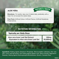 Aloe Vera Tablets 20,000mg | High Strength One-A-Day Formula | Aloe Vera Plant Extract | 60 Tablets | Vegan | Nature's Truth