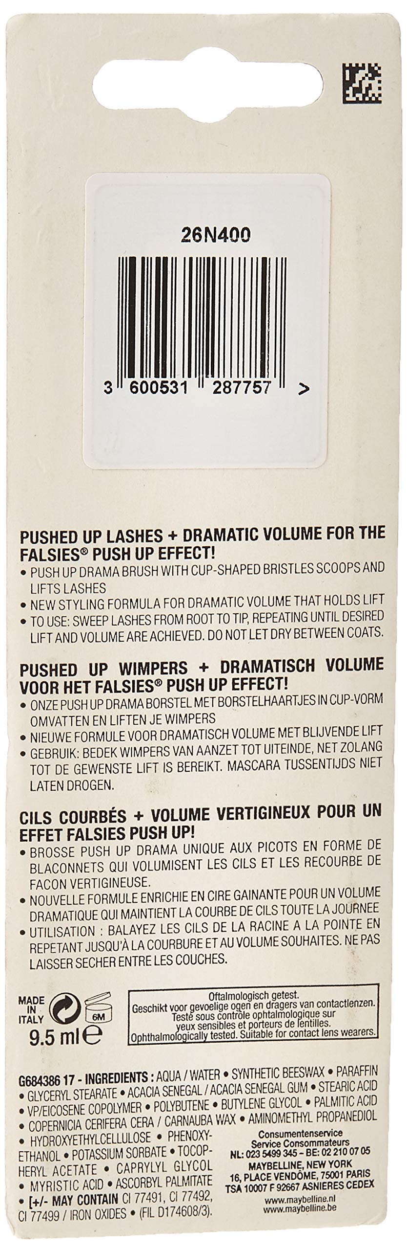 Maybelline The Falsies Plush Up Drama Black Mascara 9.5ml