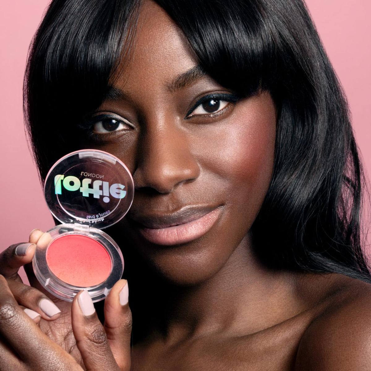 Lottie London Ombré Blush in Red Hot, Lightweight & High Pigmented Powder Blusher for a Healthy Flush of Natural, Buildable Color