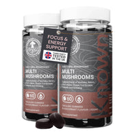 Known Tasty Multi Mushrooms Gummies - Lion’s Mane, Cordyceps - Immunity & Energy - Natural Blackcurrant Flavour - 60 Vegan Gummies, 2 Months Supply