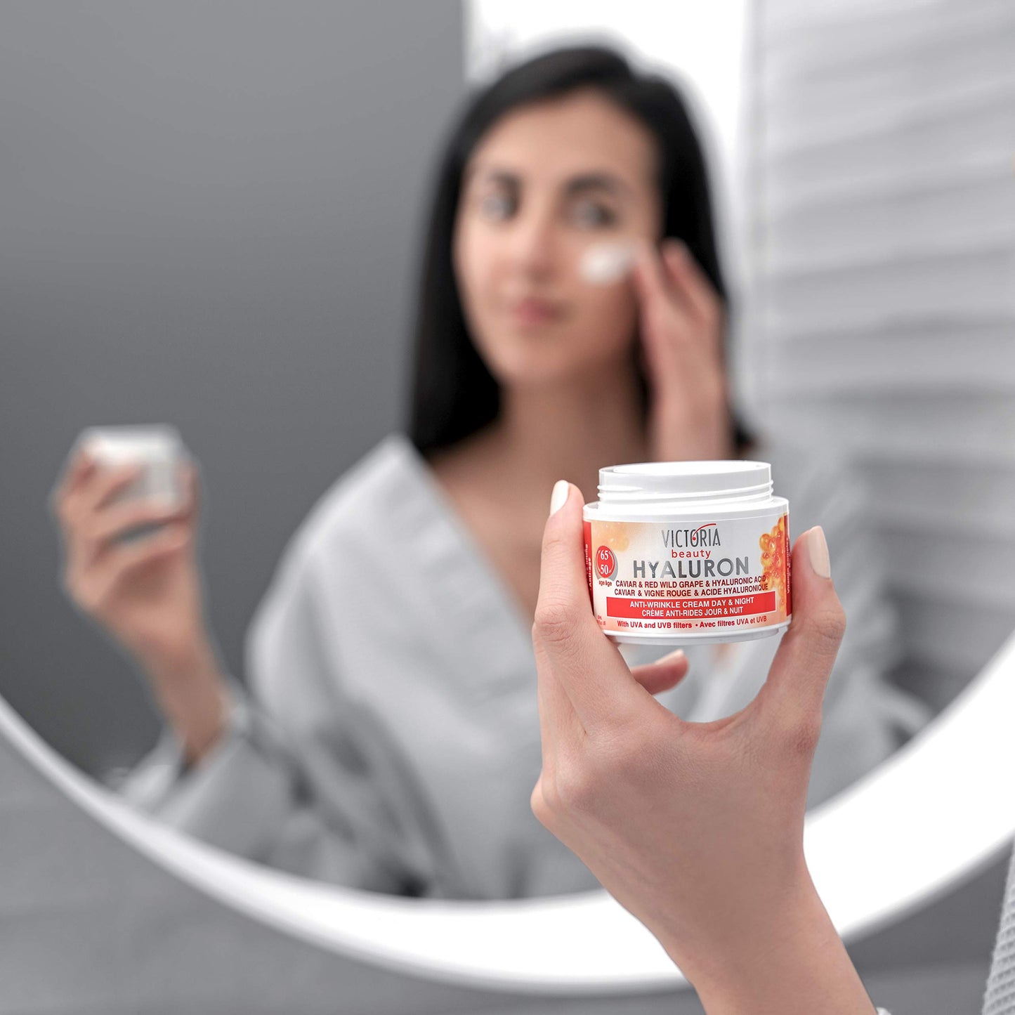 Victoria Beauty Face Cream for Mature Skin (Age 50-65) - Day and Night Anti-Aging Anti Wrinkle Moisturiser with Hyaluronic Acid, Retinol, Vitamin E and Caviar - UVA/UVB Filter,50ml