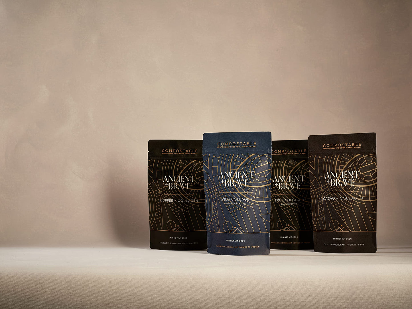 Ancient + Brave True Collagen 200g - Grass-Fed Bovine Collagen Powder - 100% Hydrolysed Collagen Peptides (Type 1) - High Protein, Fasting, Keto - Anti-Ageing, Skin, Hair & Nail Health