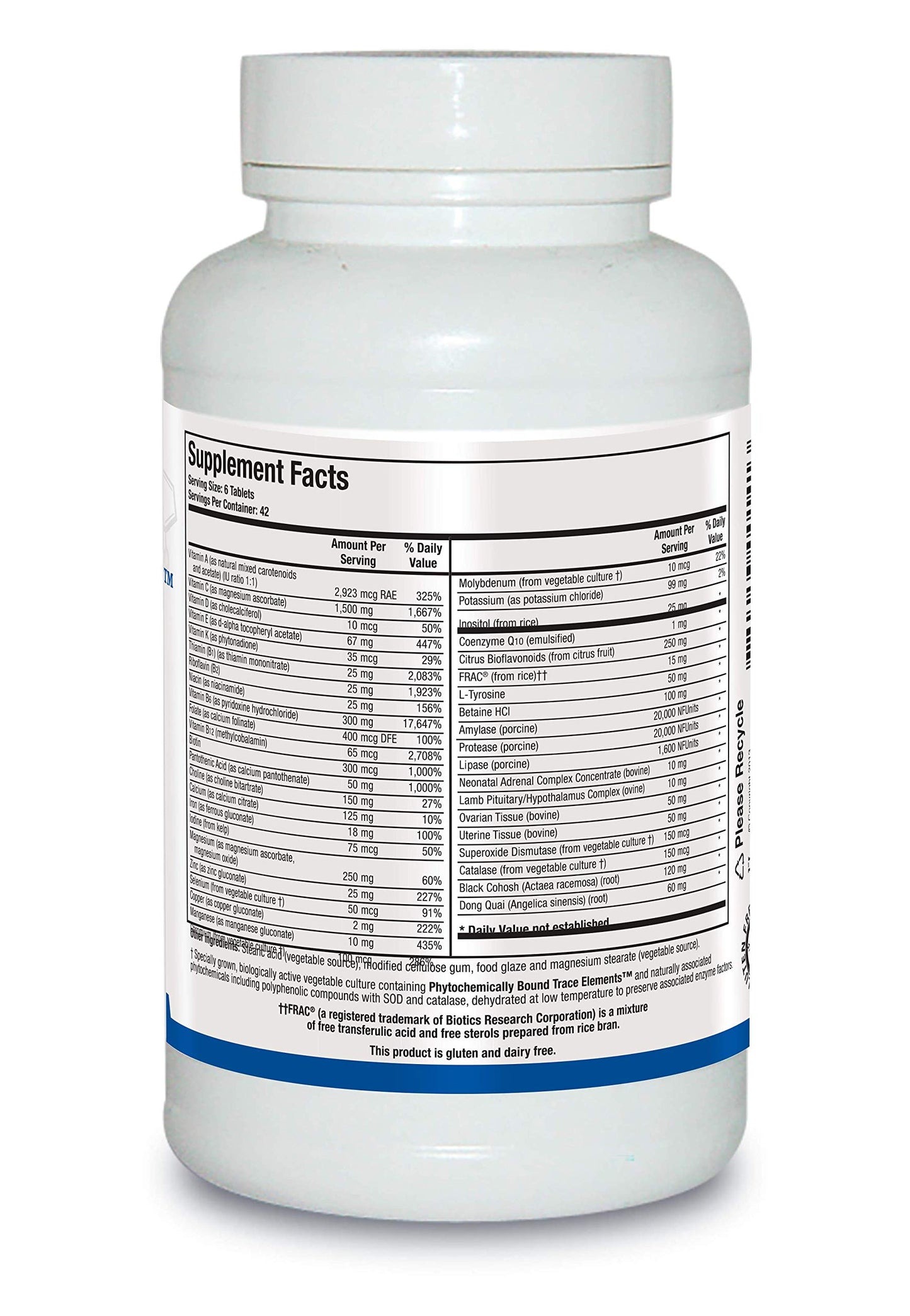 BIOTICS Research Equi Fem Multi Vitamin Mineral Supplement for Women. High Dose Multi for Pre-Menstrual Support. Black Cohosh. Dong Quai. Digestive Enzyme Support 252 Tabs