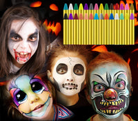 URAQT Face Paint Crayons, 28 Colors Face Body Crayons, Non-toxic Safety Body Painting Kit for Kids Easter Halloween Makeup, Christmas Party or Cosplay