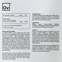 Ov OXFORD VITALITY Vitamin D3 Tablets | 1000 iu Supplement for Immune & Bone Health | Oxford Vitality