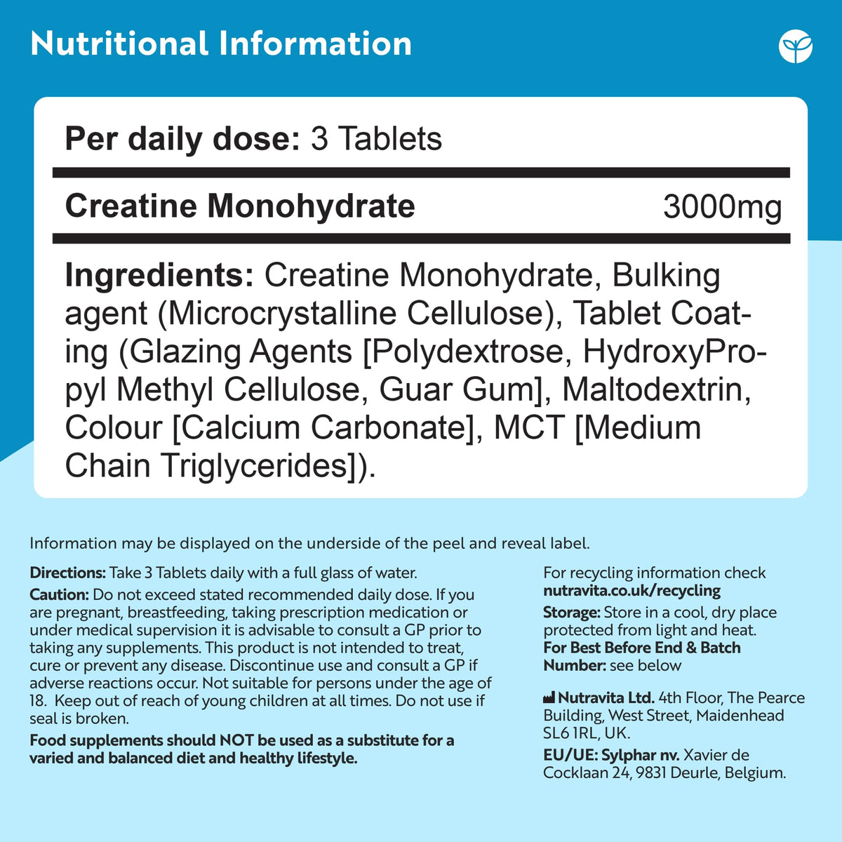 Nutravita Creatine Monohydrate 3000mg - 300 Vegan Creatine Tablets (3+ Months) - Pre Workout Supplement for Men & Women - Alternative to Powder & Capsules - Made in The UK