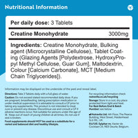 Nutravita Creatine Monohydrate 3000mg - 300 Vegan Creatine Tablets (3+ Months) - Pre Workout Supplement for Men & Women - Alternative to Powder & Capsules - Made in The UK
