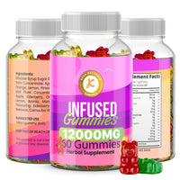 Keka Naturals Premium Gummies | 12000mg | 60 Gummies | Max Strength | Made in UK