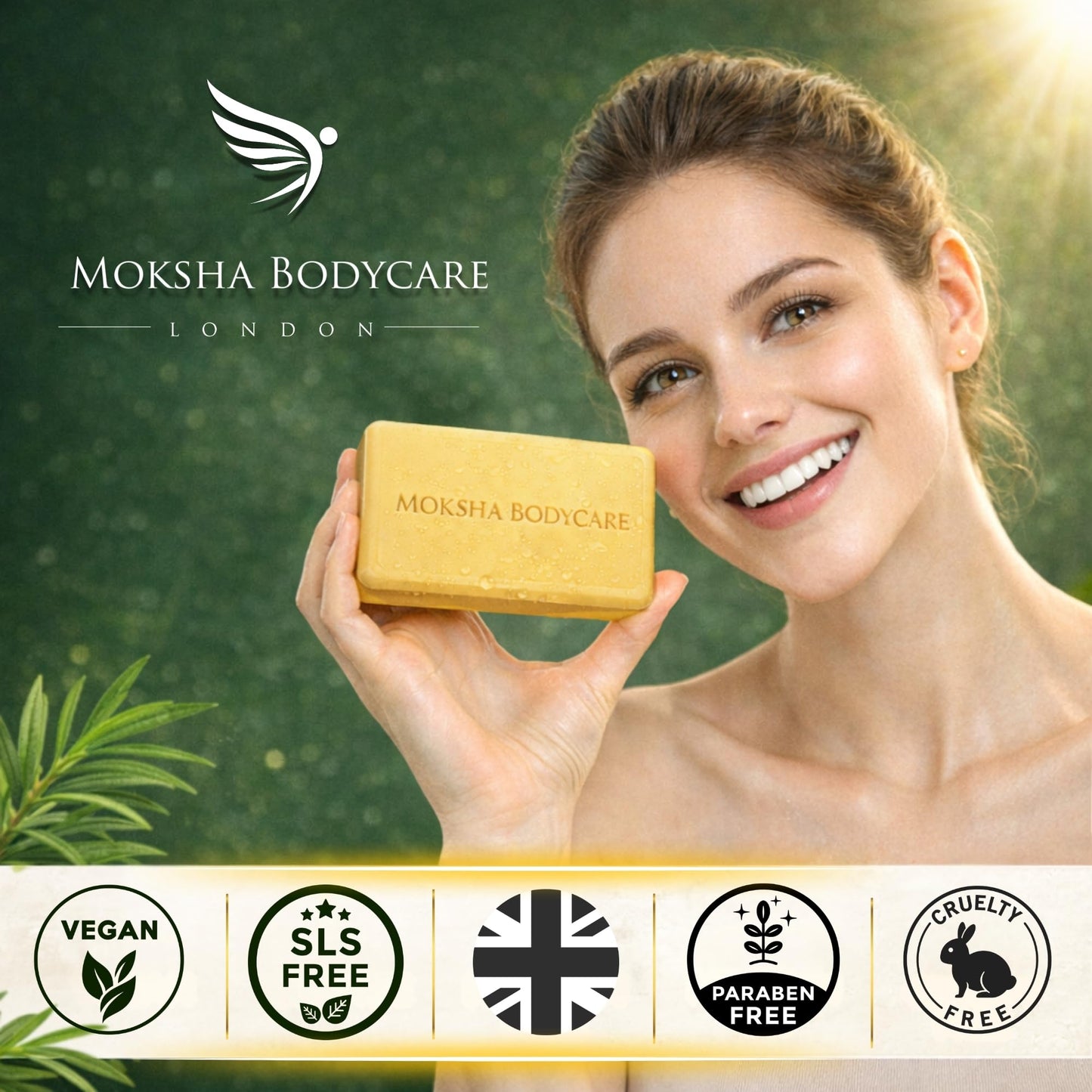 Moksha Tea Tree Acne Soap Bar Face & Body- Acne Blemish Spots Blackheads Cleanser