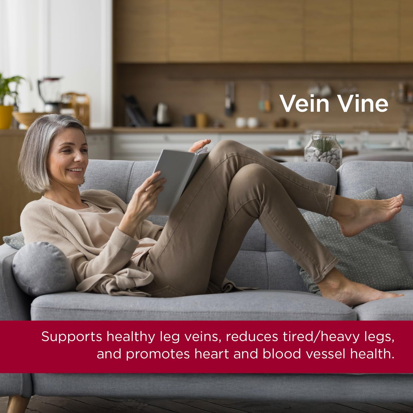 Healthspan Vein Vine Leg Vein Support 360mg (180 Tablets) | for Tired & Heavy Legs | Maintains Healthy Leg-Vein Functions | Red Vine Leaf Extract | Added Vitamins B1 & C | Vegan