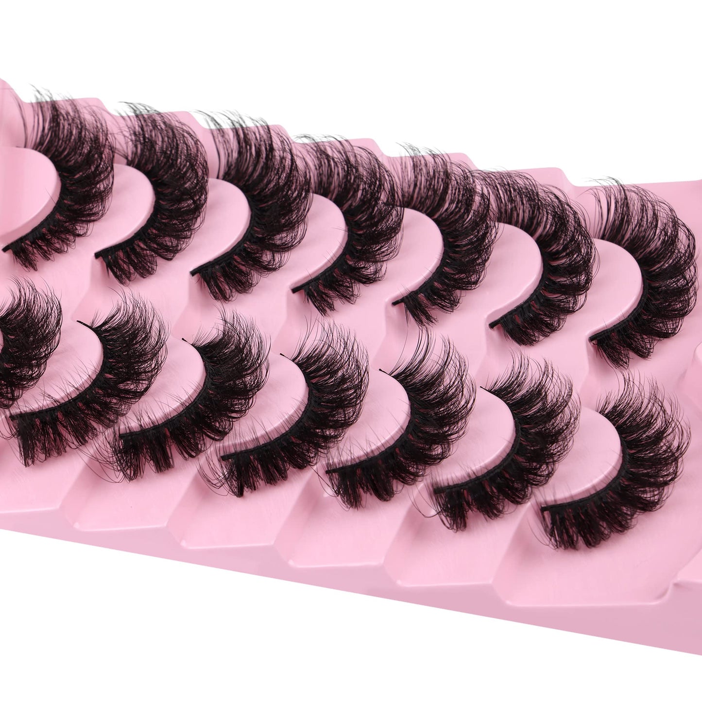 JIMIRE Eyelahes D Curl Faux Mink Lashes Fluffy Cat Eye 20MM Dramatic False Eyelashes Look Like Eyelash Extensions Cat Eye Lashes Wispy Full Eyelashes 7 Pairs Pack
