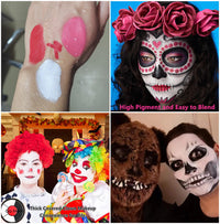 Go Ho White Black Red Colors 3 In 1 Body Paint Set,3 Colors Face Paint Wheel for Special Effects,Zombie Vampire Skeleton Halloween Costume Clown Makeup Body Paint
