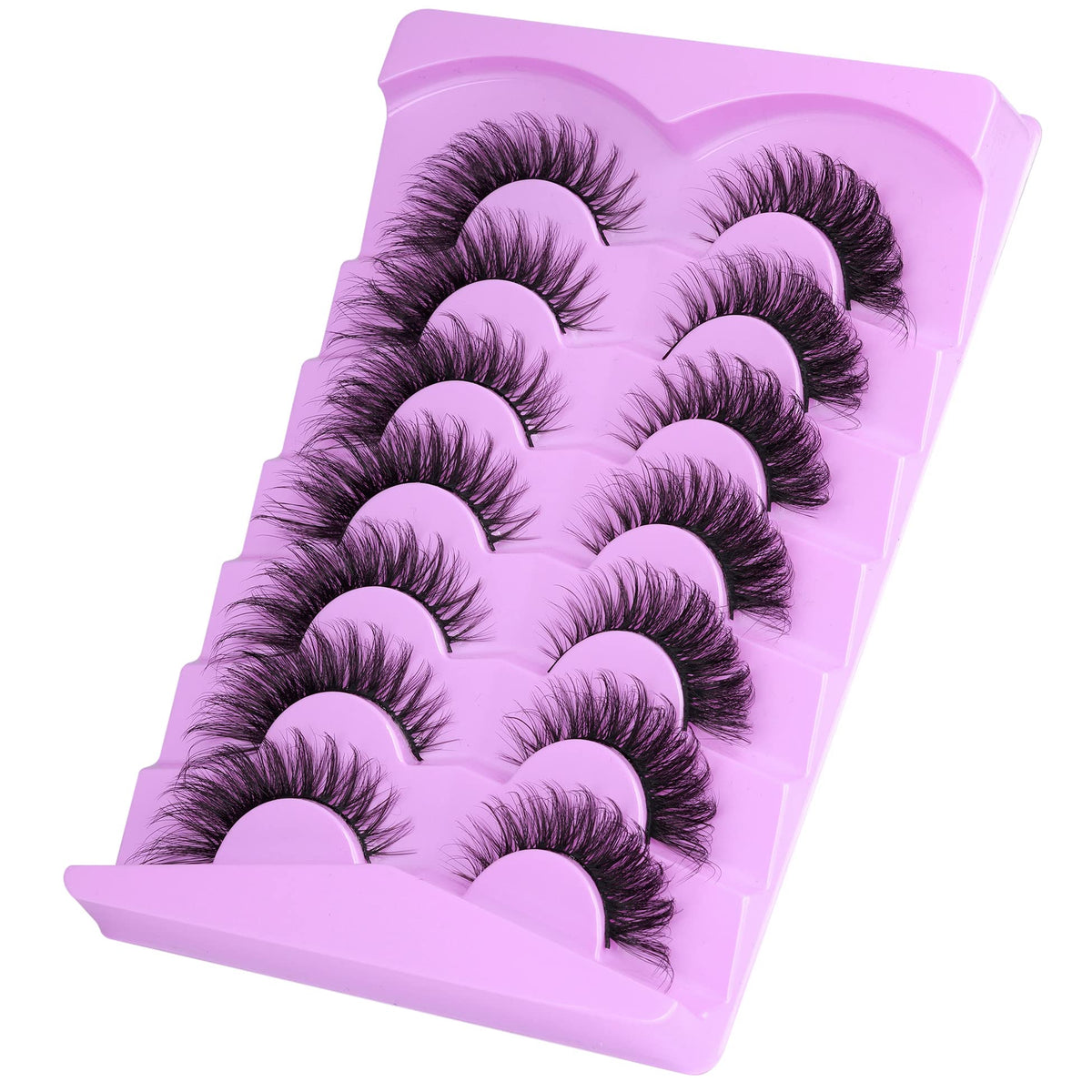 ALICE Eyelashes Fox Eye Lashes Mink Faux Fluffy Natural False Wispy Cat Pack Fake 7 Pairs