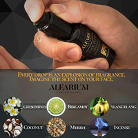 Alfarium Men's Scented Beard Oil with 8 Natural Oils and Vitamin A/C/E for Beard and Face Care - Dry Beard Oil, Non-Greasy, for Soft Beard, Silky Effect + Anti-Wrinkle - Men's Gift, Made in Italy